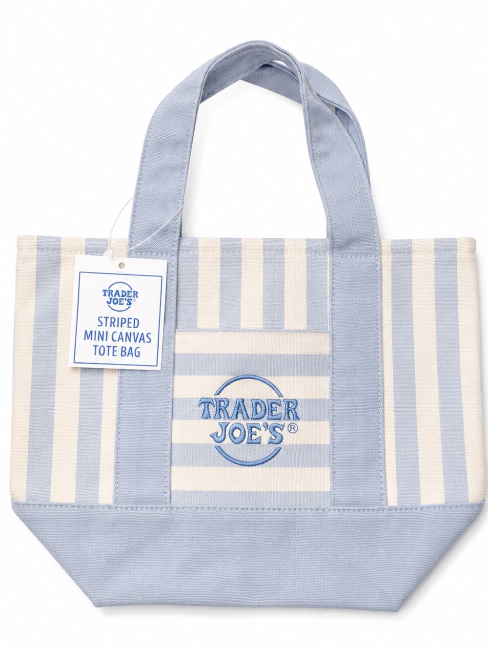 Trader Joe's Mini Tote Bags Set of 4 New Striped 1 of each color Limited Edition - Picture 3 of 5